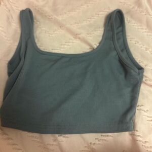 Grey Ribbed Women's Crop Top
